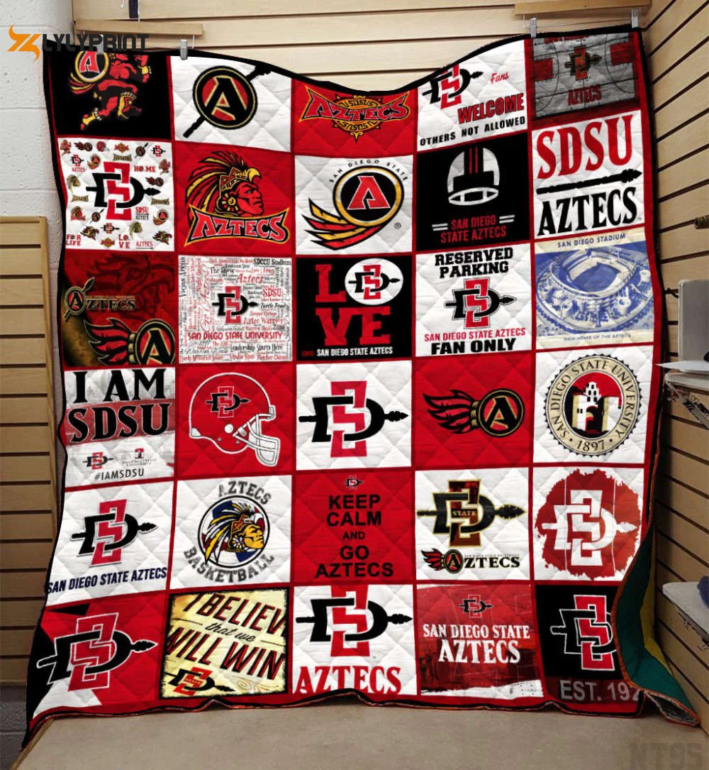 SDSU Marching Aztecs Quilt Blanket For Fans Home Decor Gift , Soft Quilt, King Size, All Season Cozy Quilt QB0901