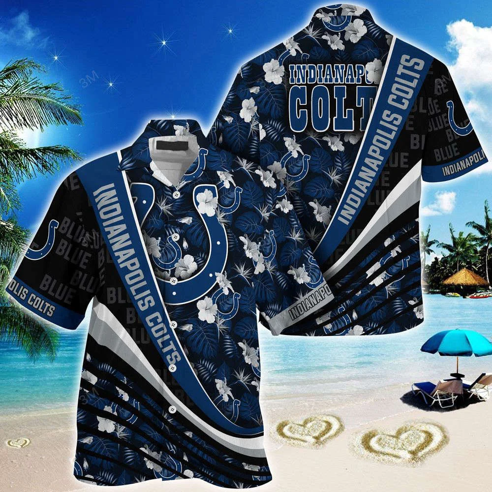 Indianapolis Colts NFL-Summer Hawaii Shirt With Tropical Flower Pattern For Fans HW0601