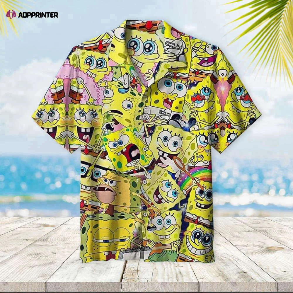 Spongebob Hawaiian Shirt: Emotions & Fun in Tropical Style HW0601