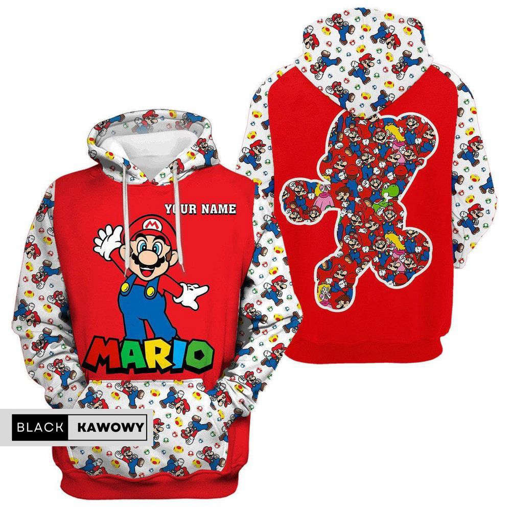 Mario Hoodie, Super Mario Hoodie, Personalized Mario Hoodie HZ0501