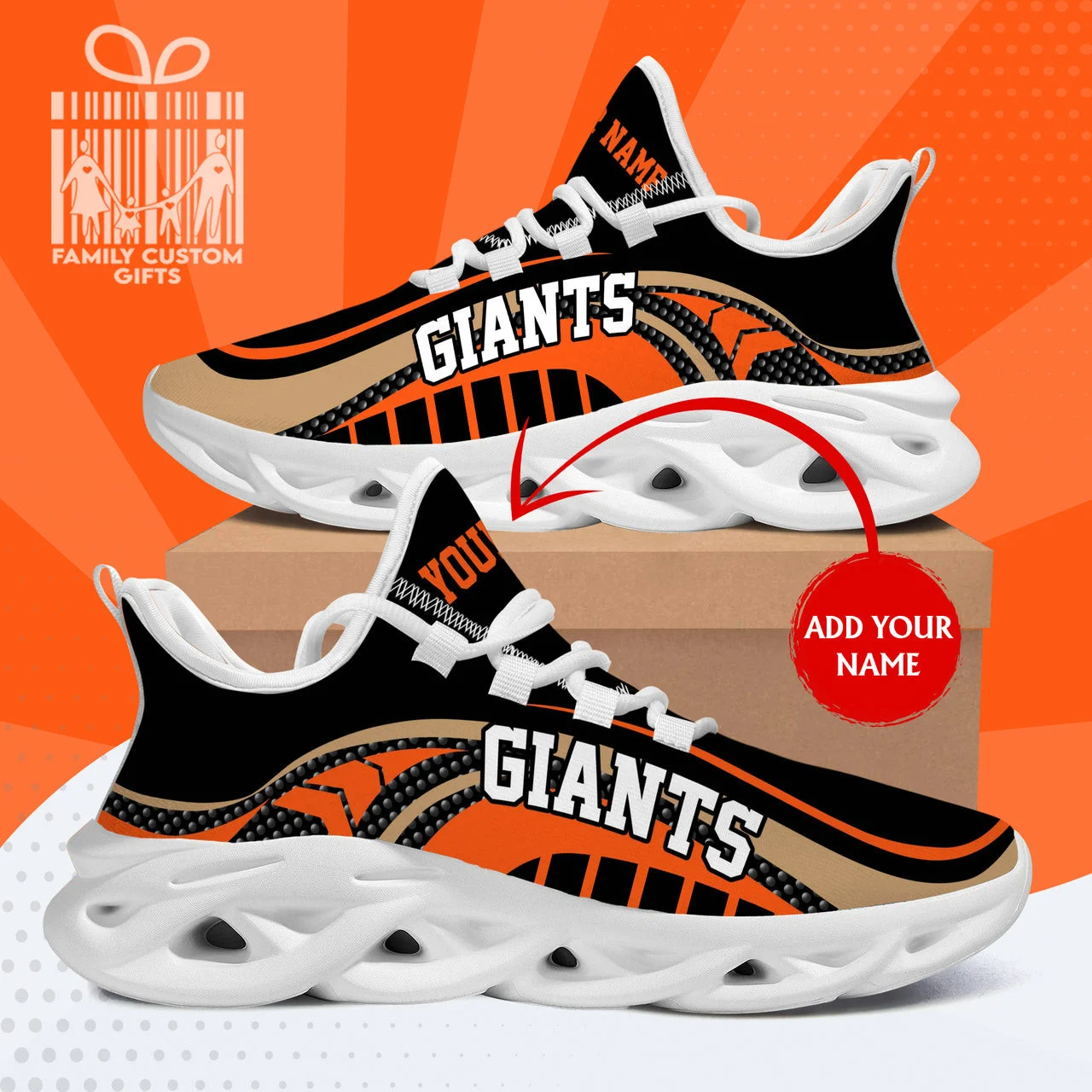 Custom MLB San Francisco Giants Custom Name Max Soul Shoes V4 Store MS0601