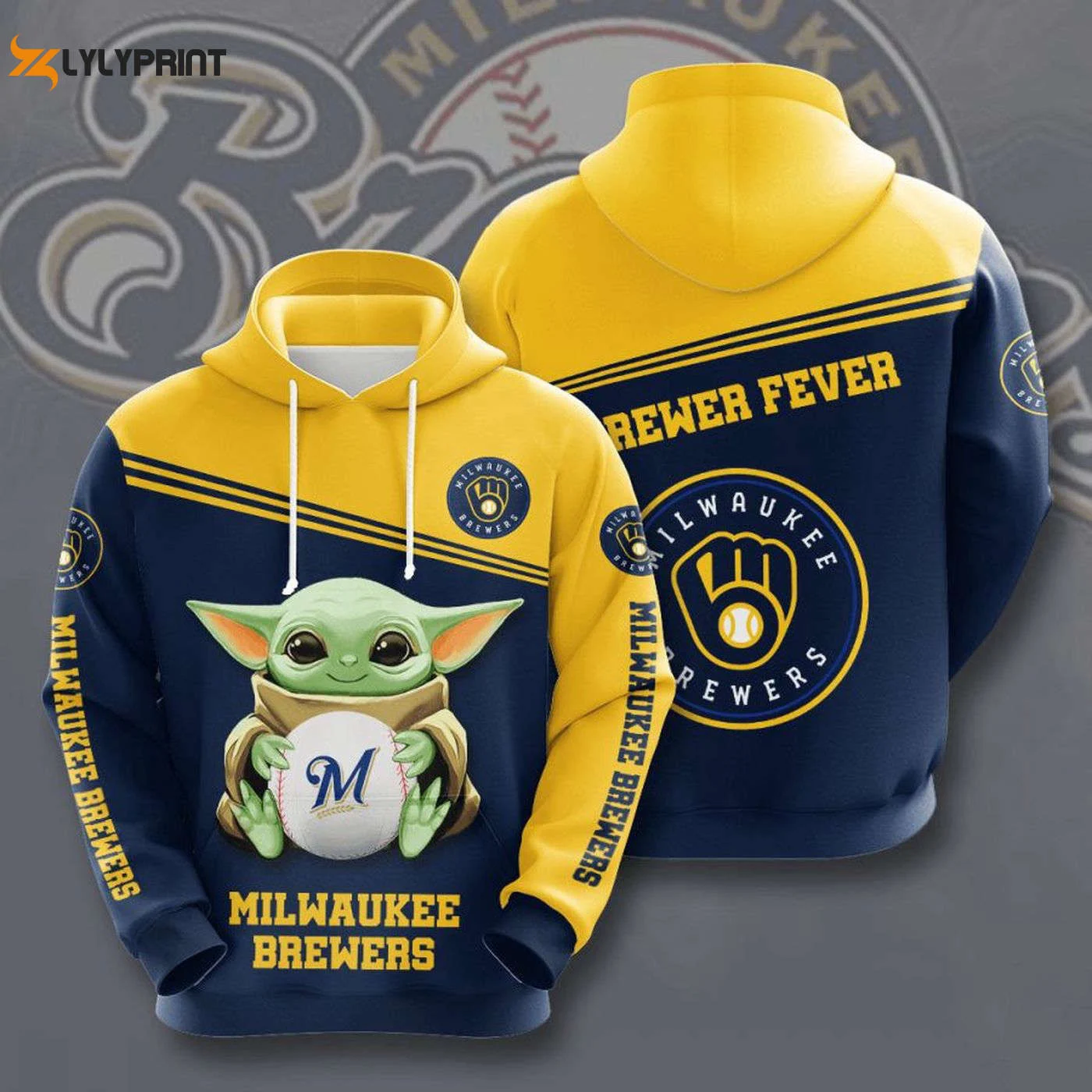 Milwaukee Brewers Baby Yoda Hoodie – AOP Shirt for Ultimate Fan Style HZ0501