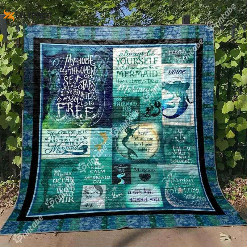 Mermaid 3D Customized Quilt , Soft Quilt, King Size, All Season Cozy Quilt QB0901