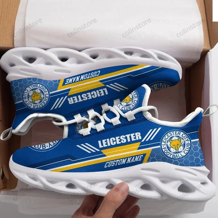Leicester City FC Blue Yellow Custom Name Max Soul Shoes Custom for Men Women MS0601