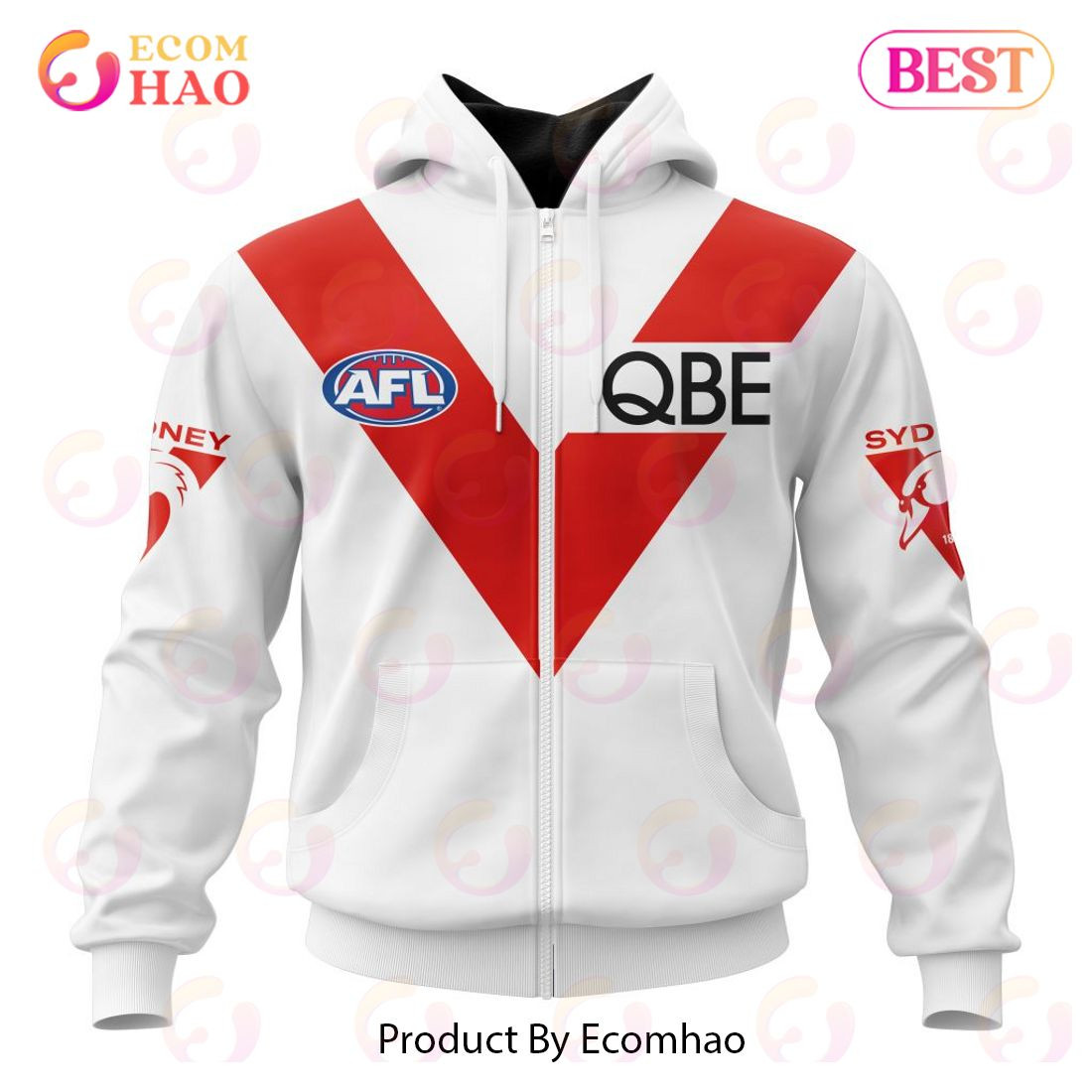 AFL Sydney Swans Heritage Kits 2023 3D Hoodie, Zip Hoodie, Man - Women, Warm, Premium Quality HZ0501