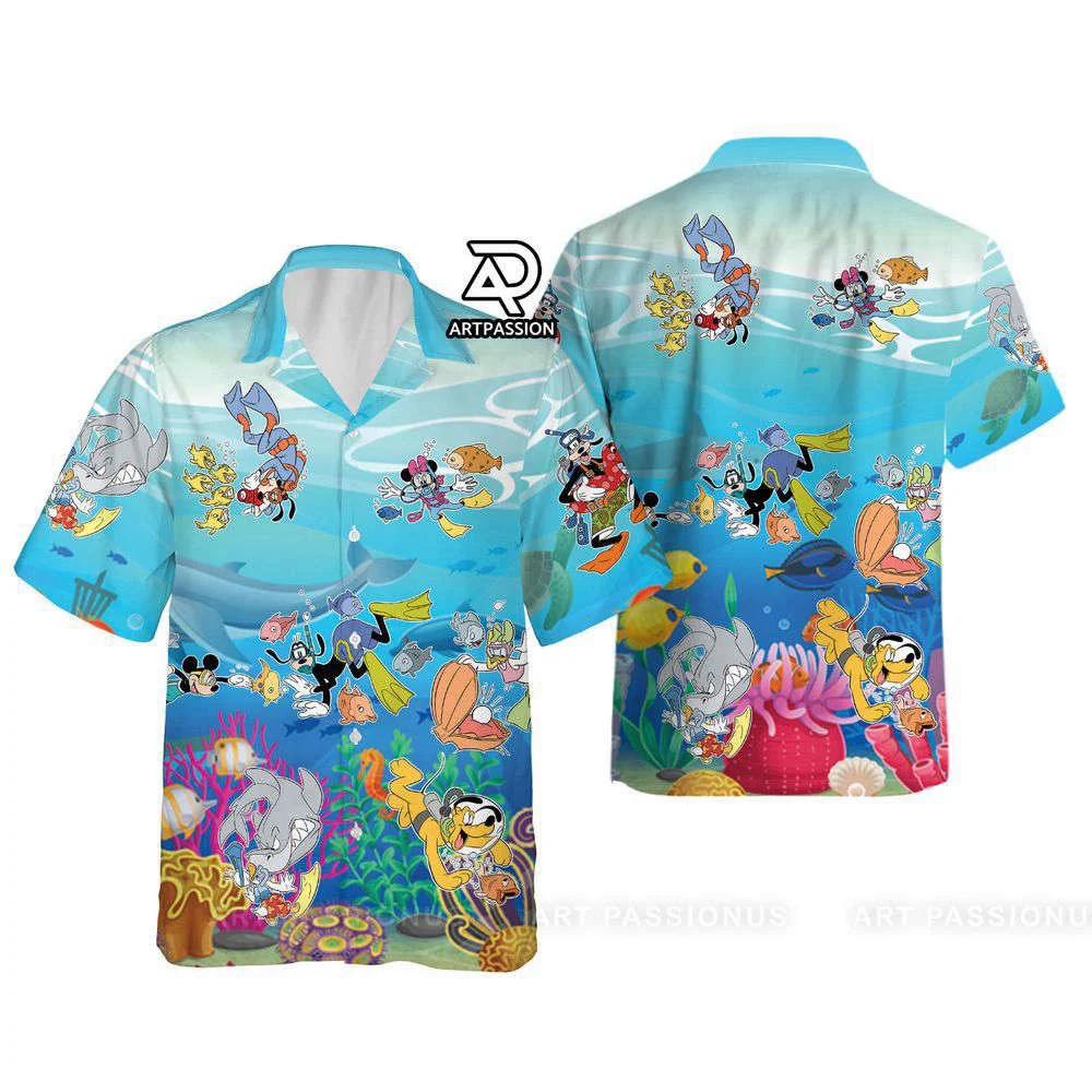 Mickey And Friends Hawaiian Shirt, Tropical Mickey Beach Hawaii Shirt, Disney Cruise Aloha Shirt, For Men Women HW0601