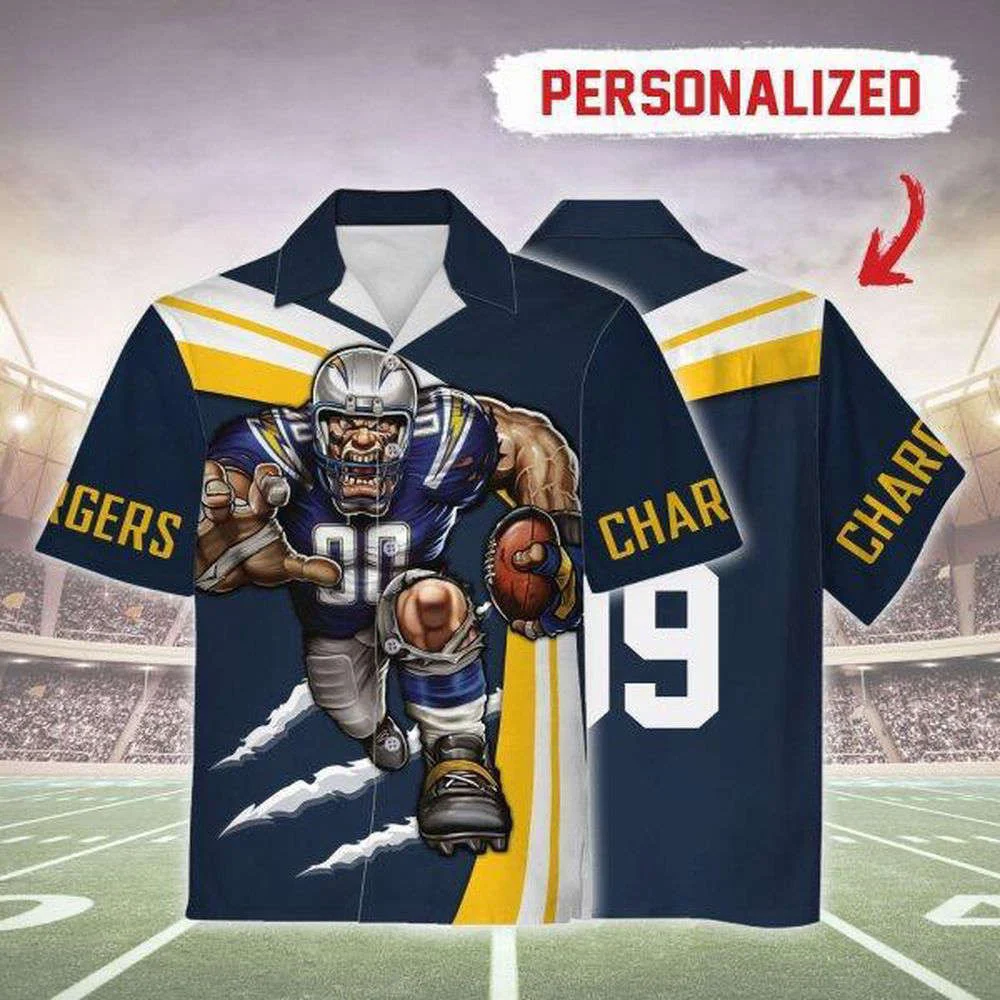 Personalized Unisex Hawaiian Shirt Los Angeles Chargers Football Team 3D Apparel For Men Women HW0601