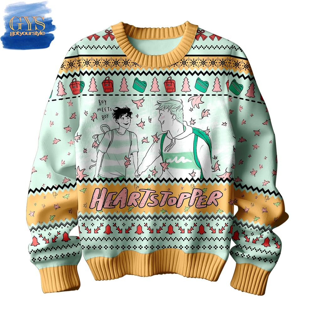 Heartstopper Couple Limited Christmas Ugly Sweater , Cozy Soft Unisex Pullover SW0601