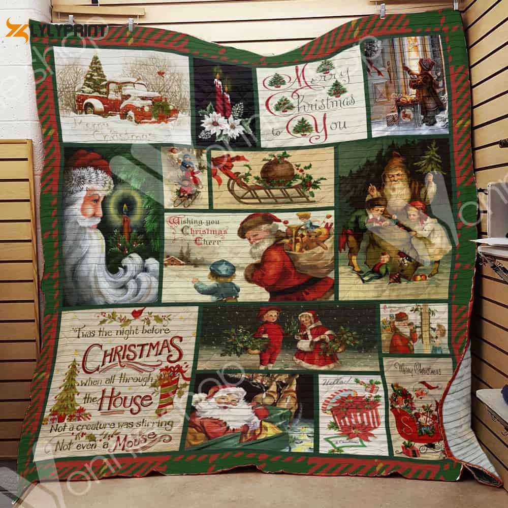 Santa Claus Wishing You 3D Quilt Blanket , Soft Quilt, King Size, All Season Cozy Quilt QB0901