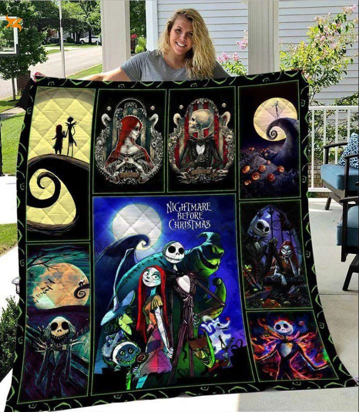 Jack Skellington Quilt Blanket For Fans Home Decor Gift ,  Soft Quilt, King Size, All Season Cozy Quilt QB0901