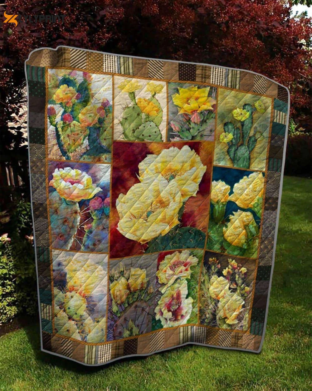 Cactus 3D Customized Quilt ,  Soft Quilt, King Size, All Season Cozy Quilt QB0901