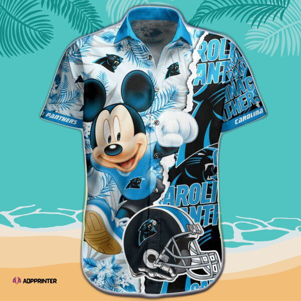 NFL Carolina Panthers Hawaiian Shirt Short Mickey 3D HW0601