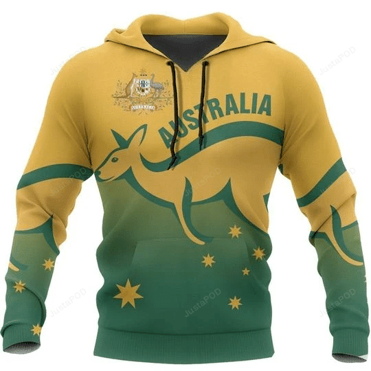 Australia Yellow Awesome 3D All Over Print Hoodie, Zip-up Hoodie HZ0501