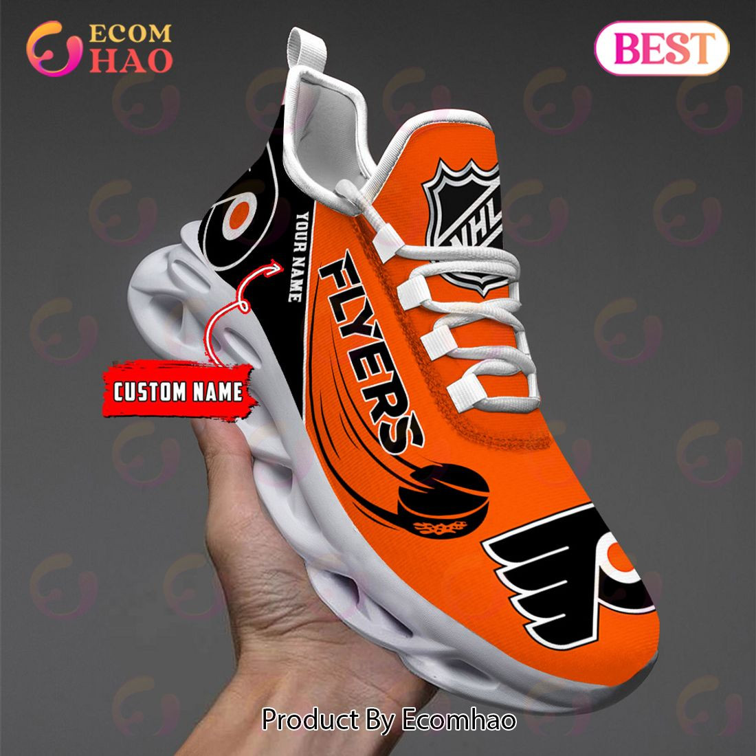 Custom Name Philadelphia Flyers Max Soul Shoes, Sneakers  Unisex sneakers MS0601