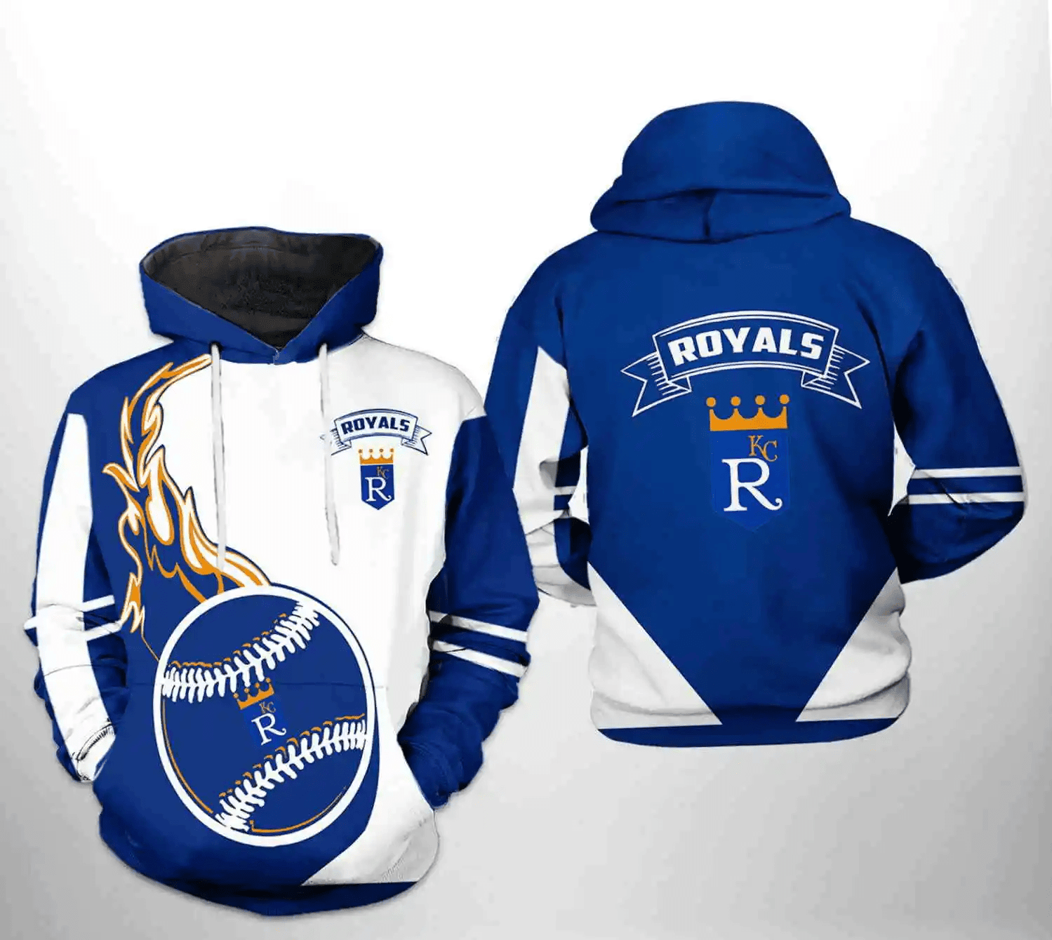 Stay Stylish & Show Support with Kansas City Royals 3D Zipper Hoodie - A Must-Have for Fans HZ0501