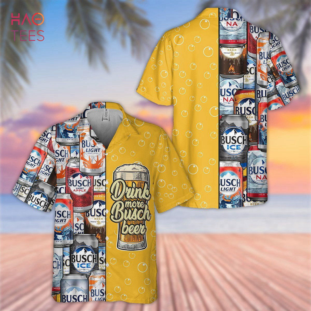 Drink More Busch Beer All Over Print 3D Hawaiian Shirt HW0601