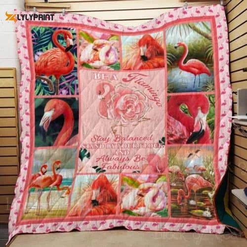 Be Flamingo Customize Quilt Blanket Gift For Home Decor ,  Soft Quilt, King Size, All Season Cozy Quilt QB0901