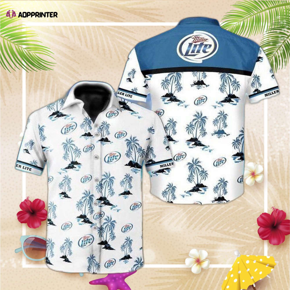 Miller Lite Beer Floral Hawaiian Shirt, Gift For Men Women, Gift For Men Women HW0601