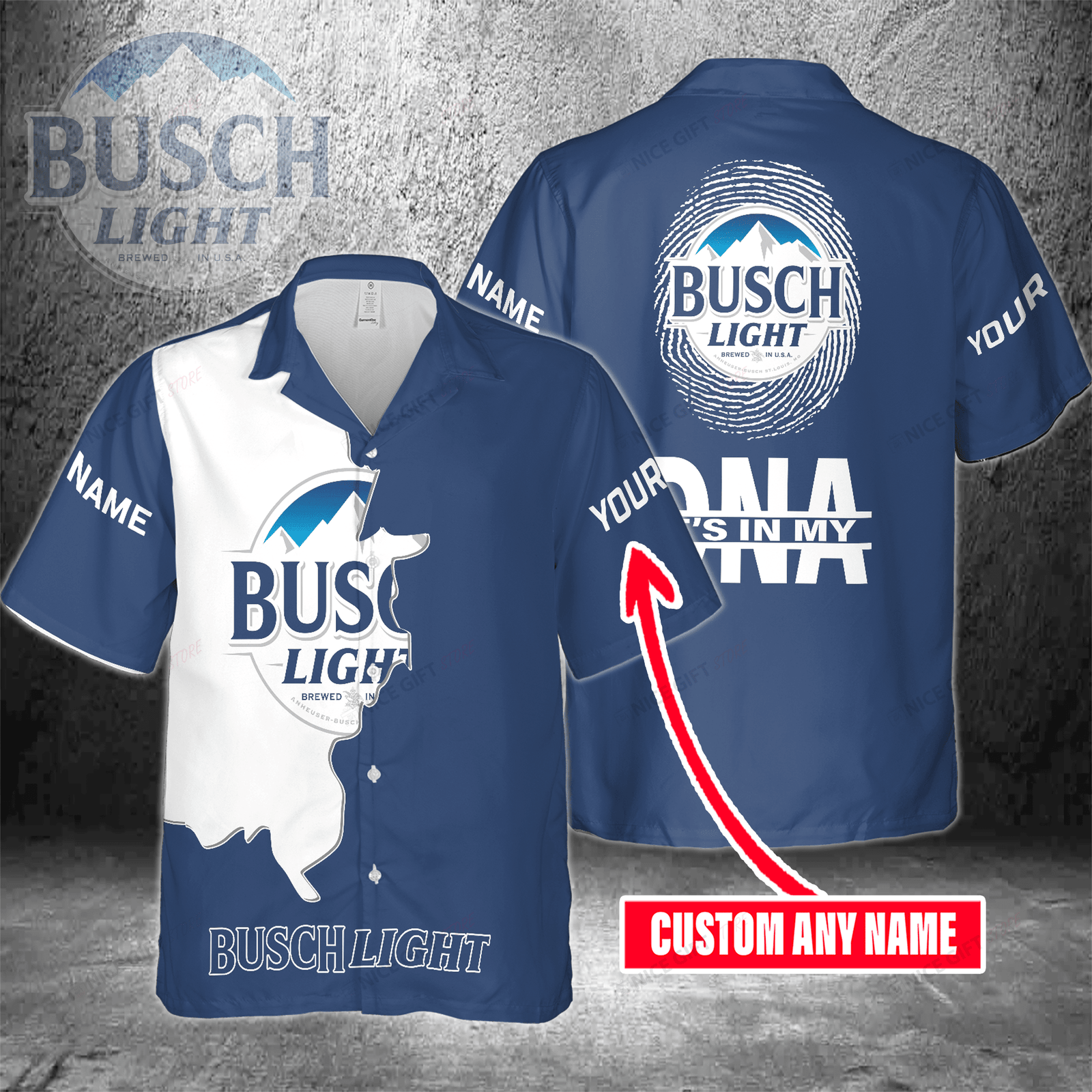Busch Light Custom Name It's In My DNA Hawaiian Shirt For Men And Women HW0601