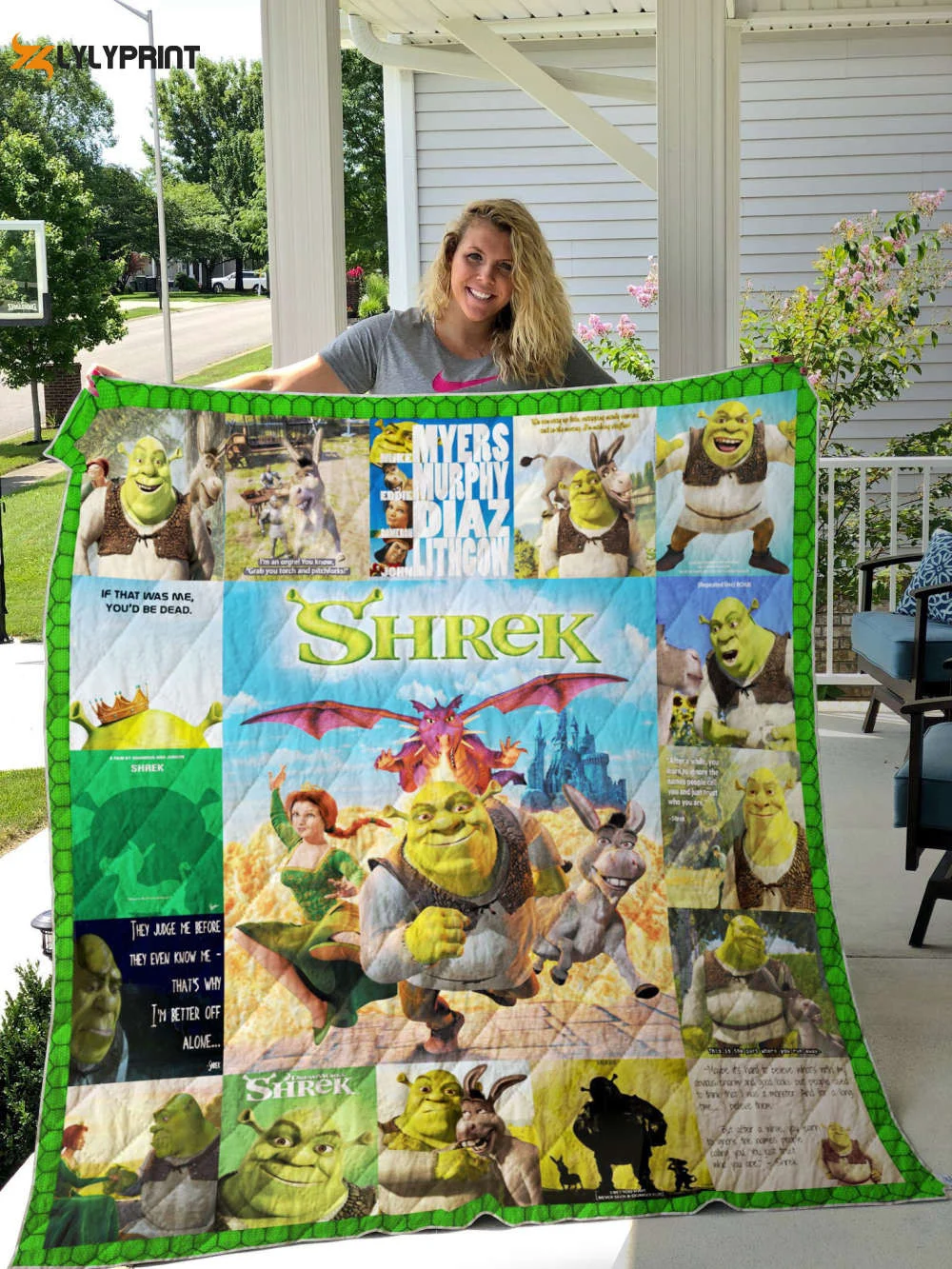 Shrek 2 Quilt Blanket For Fans Home Decor Gift ,  Soft Quilt, King Size, All Season Cozy Quilt QB0901
