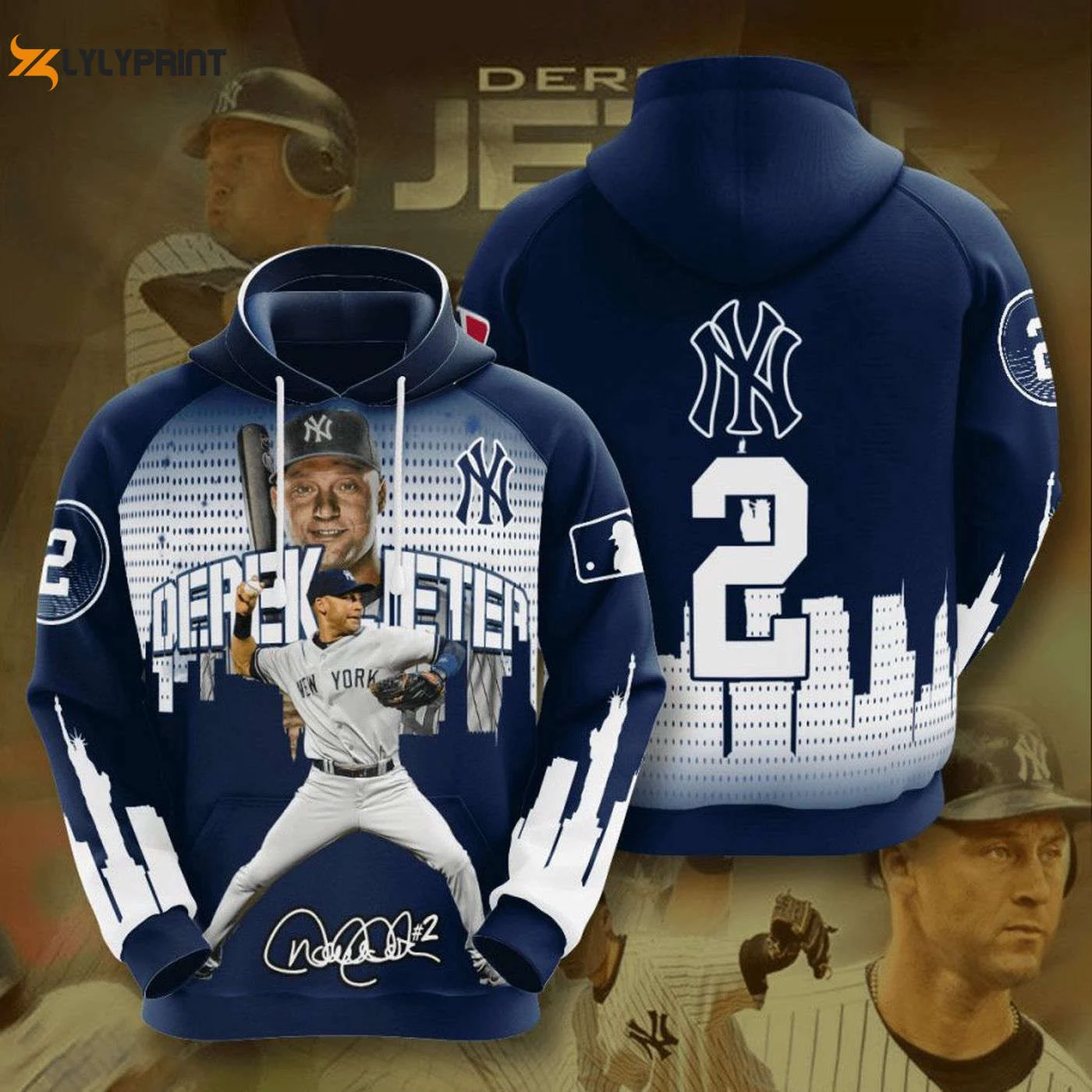 New York Yankees Derek Jeter 2 Pullover Hoodie AOP Shirt – Stylish Yankees Gear HZ0501