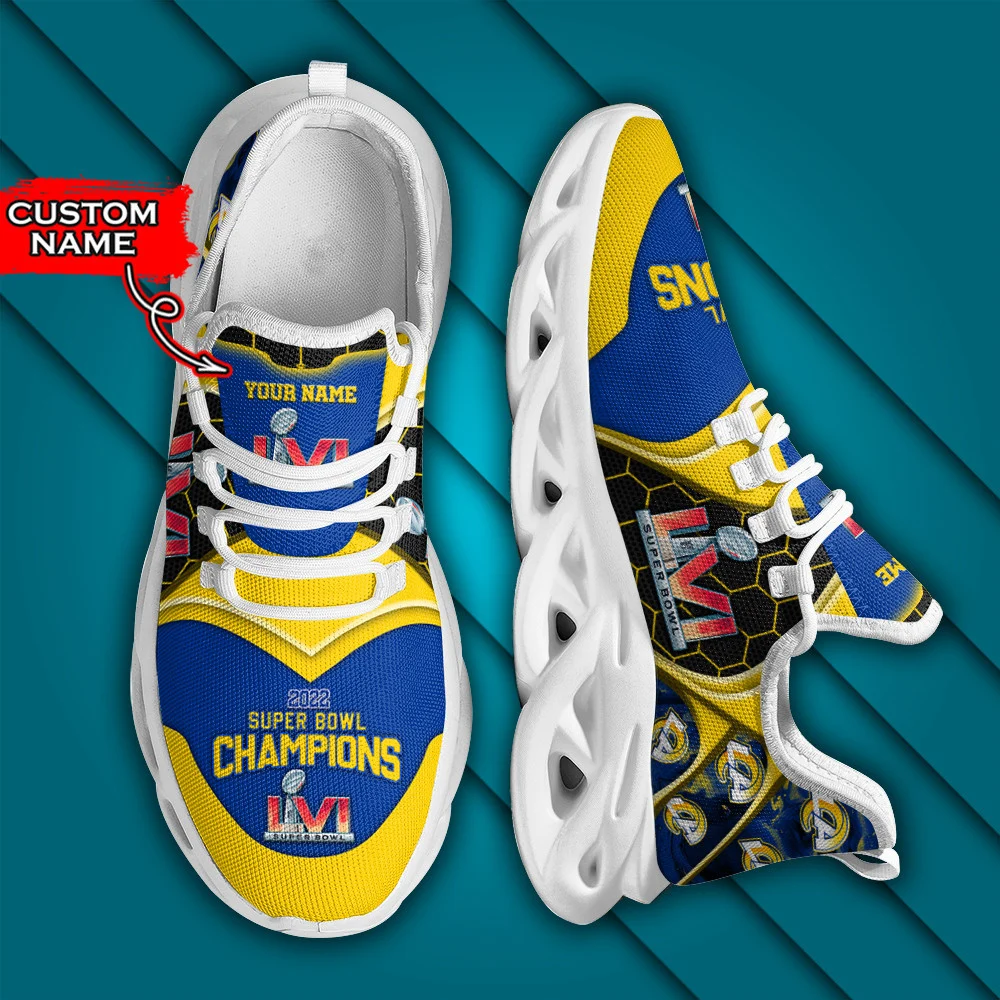 NFL Los Angeles Rams Custom Name Super Bowl Champions Max Soul Shoes for Men Women MS0601
