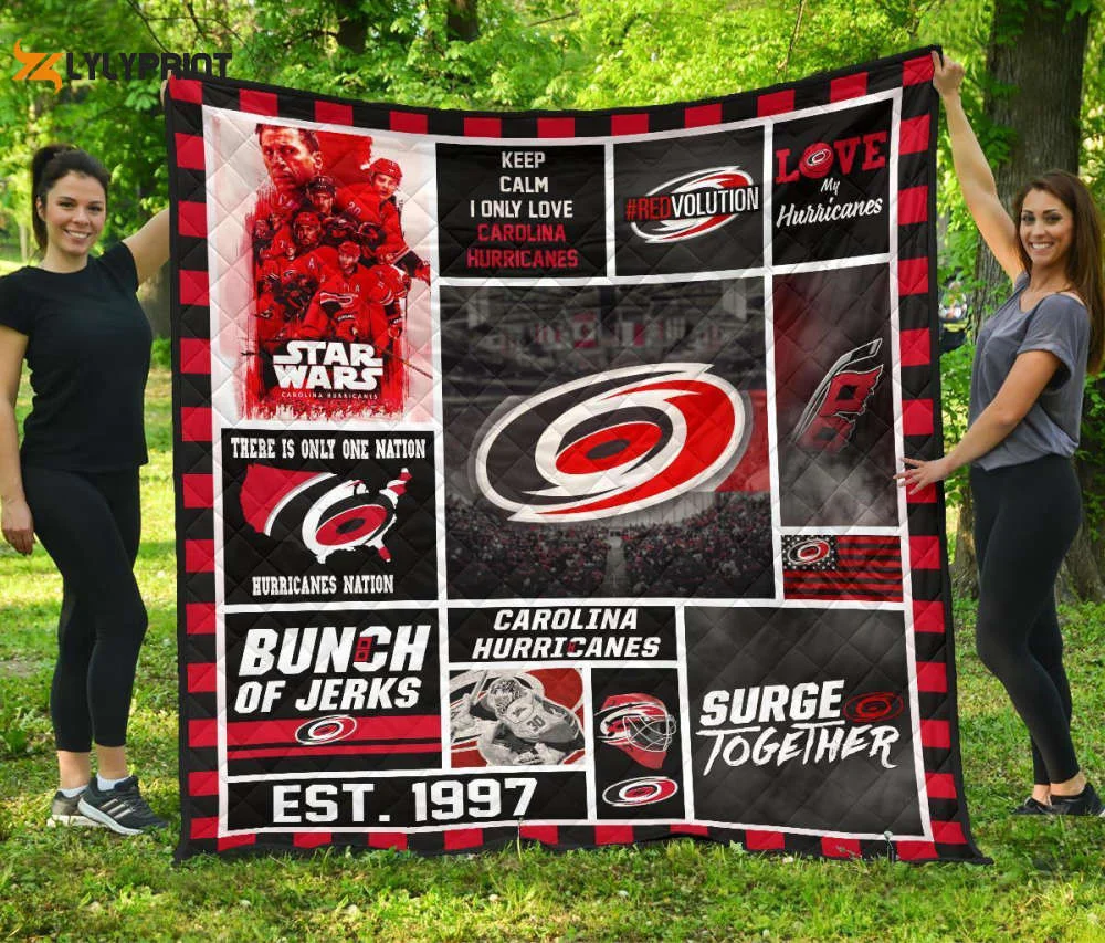 Carolina Hurricanes 1 Quilt Blanket For Fans Home Decor Gift , Soft Quilt, King Size, All Season Cozy Quilt QB0901