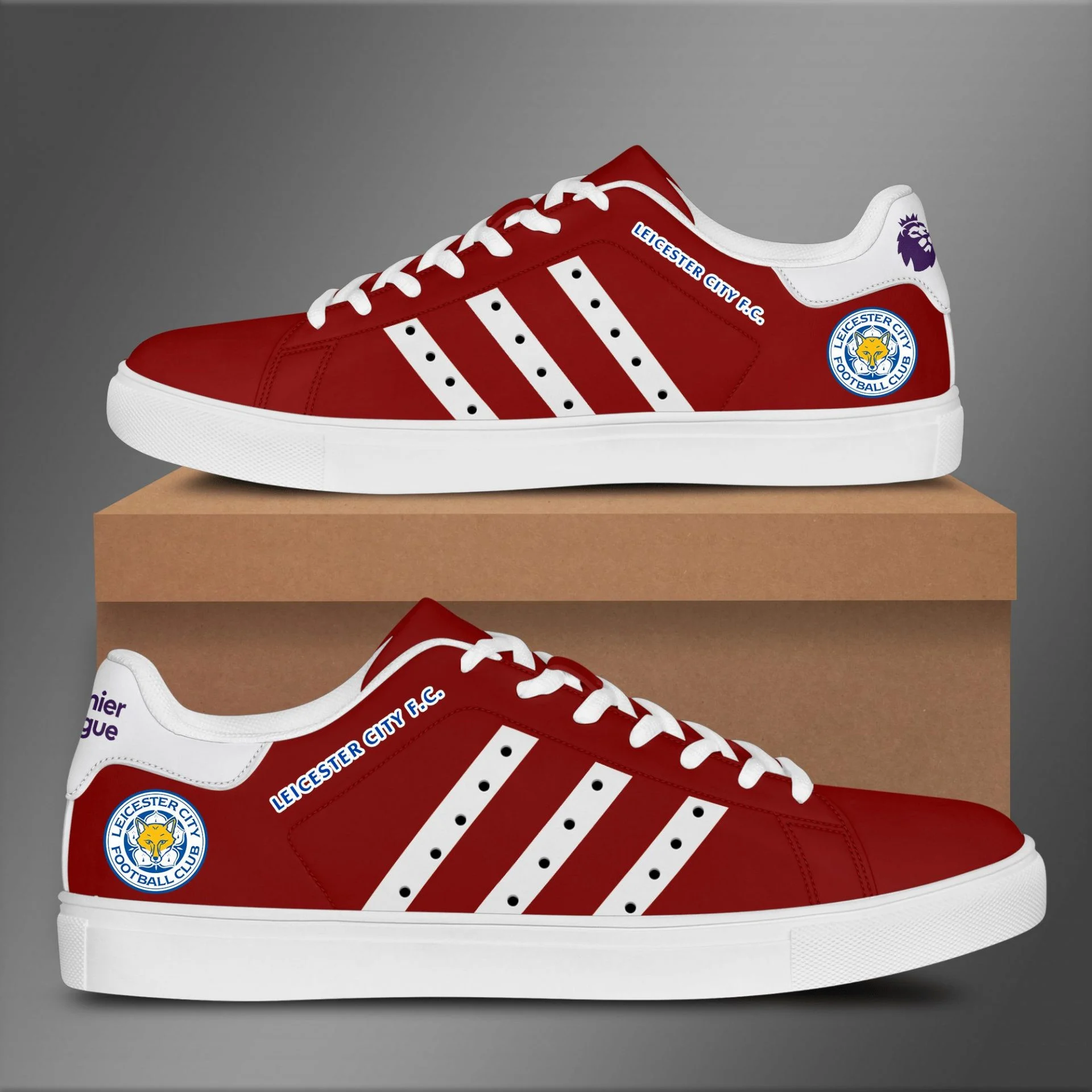 Leicester City FC Red Stan Smith Shoes Men Women, Trendy Style Sneakers ST0801