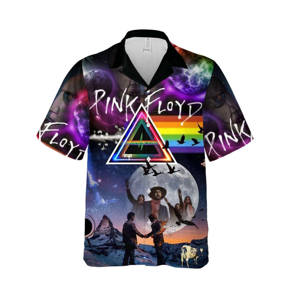 Pink Floyd Merch Collage Art Cuban Shirt Premium Hawaiian Shirt HW0601