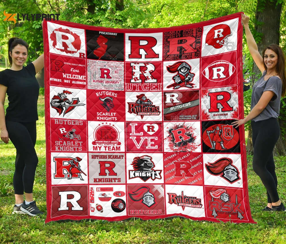 Rutgers Scarlet Knights Quilt Blanket For Fans Home Decor Gift q , Soft Quilt, King Size, All Season Cozy Quilt QB0901