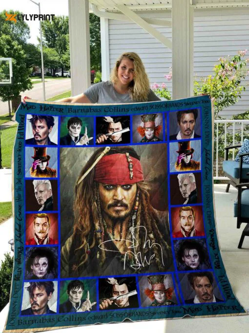 Johnny Depp 2 Quilt Blanket For Fans Home Decor Gift ,  Soft Quilt, King Size, All Season Cozy Quilt QB0901