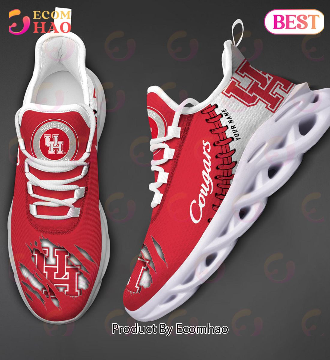 Houston Cougars Max Soul Shoes Custom Name  Unisex sneakers MS0601