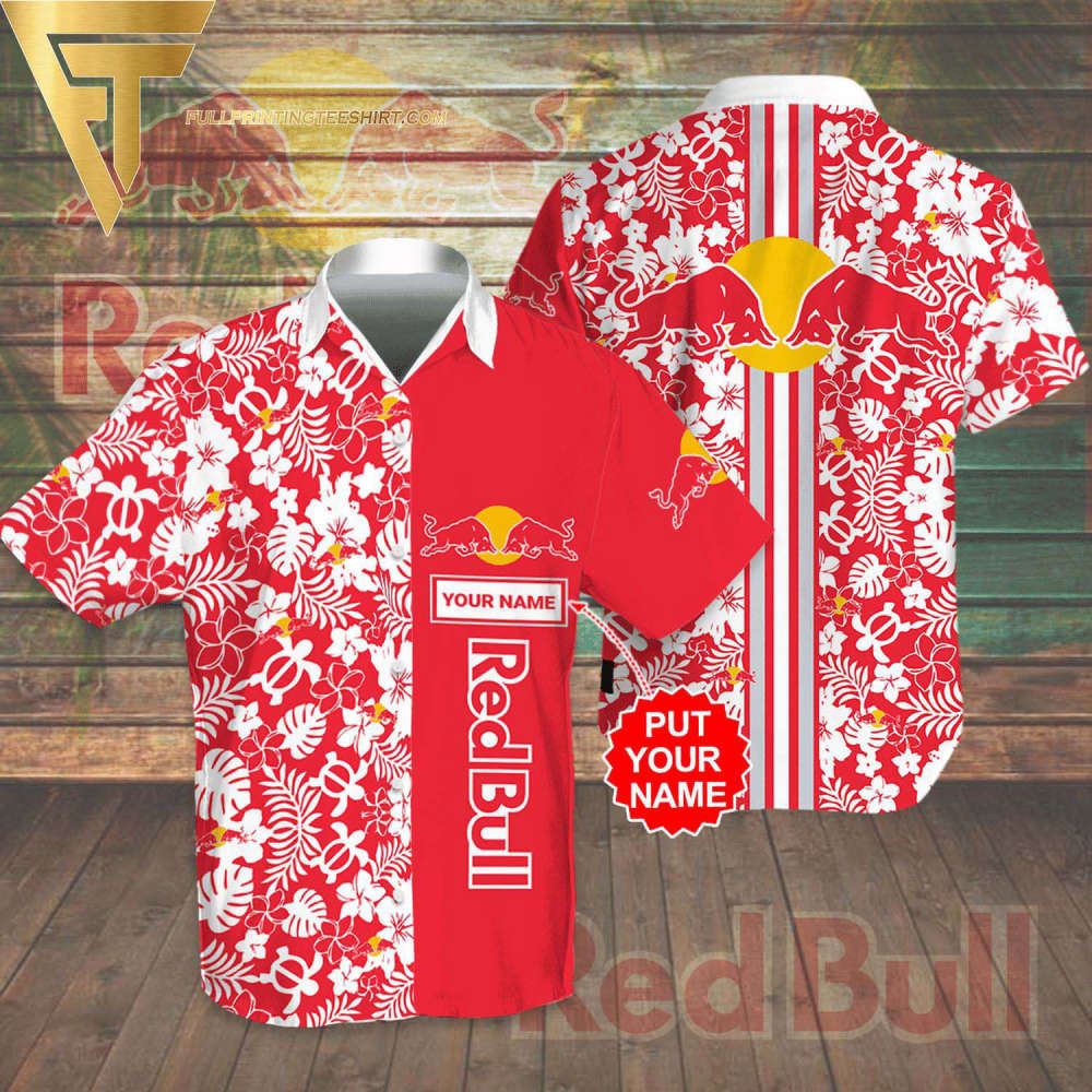 Personalized Red Bull Racing Printed Summer Floral Summer Beach Hawaiian Shirt HW0601