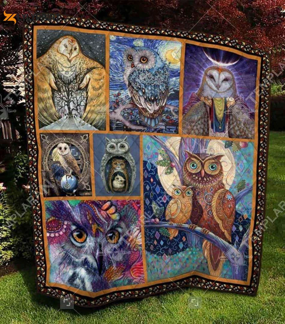 Owl Really Cute 3D Customized Quilt , Soft Quilt, King Size, All Season Cozy Quilt QB0901