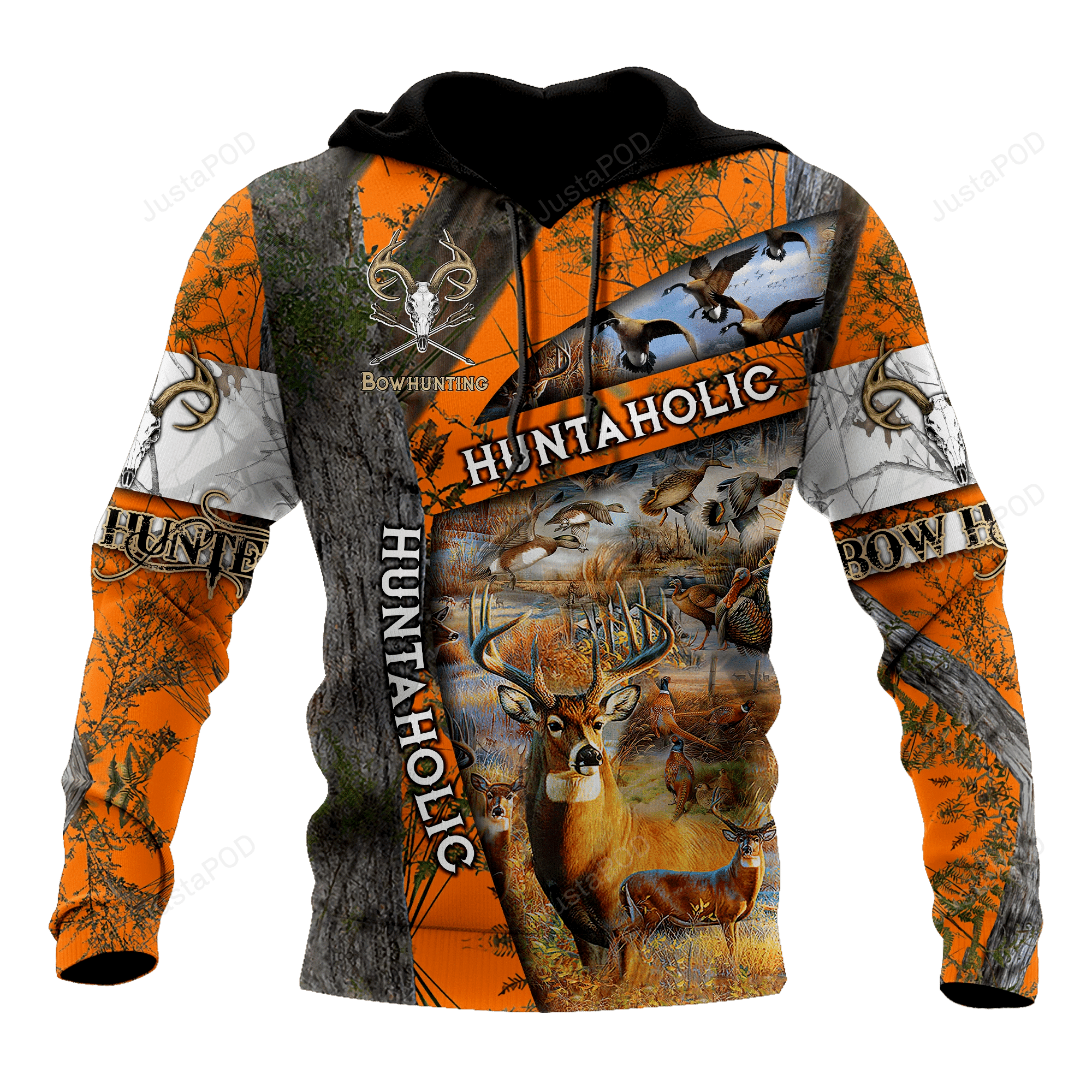 Huntaholic Hunting Orange Camouflage 3D All Over Print Hoodie, Zip-up Hoodie HZ0501