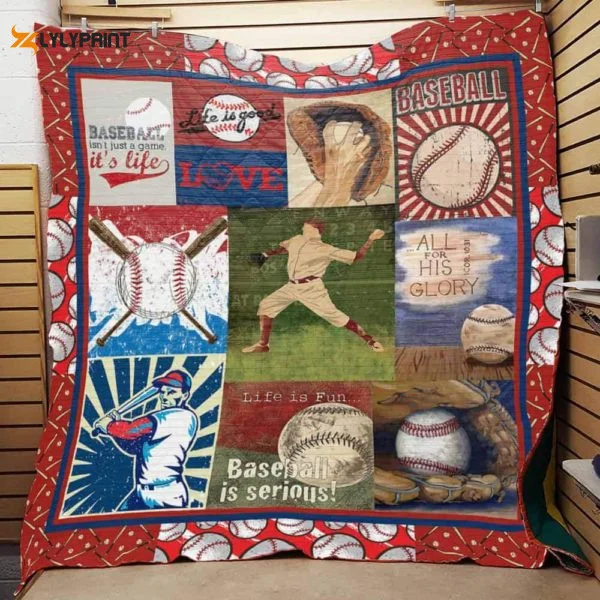 Baseball 3D Customized Quilt Blanket , Soft Quilt, King Size, All Season Cozy Quilt QB0901