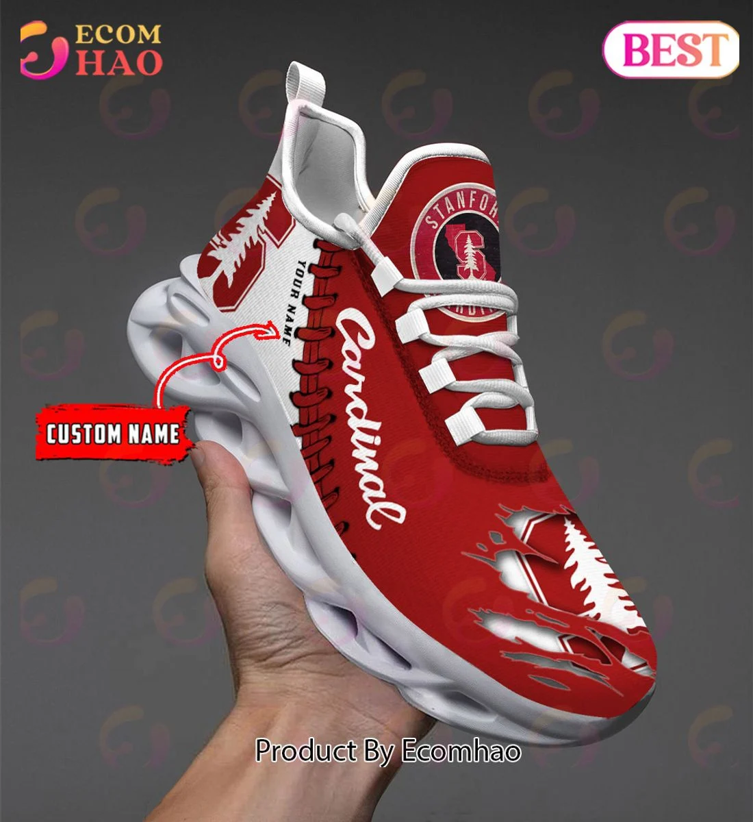 Stanford Cardinal Max Soul Shoes Custom Name  Unisex sneakers MS0601