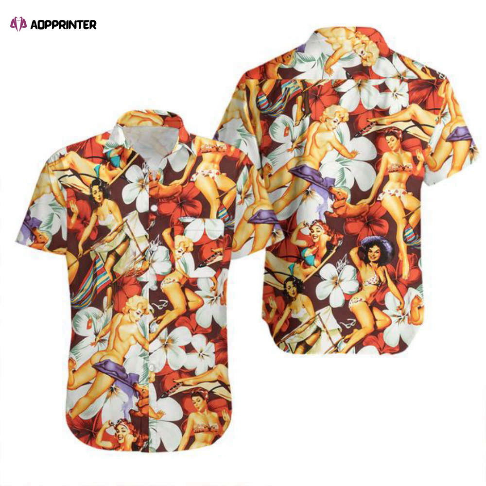 Hawaiian shirt / Hawaian shirts “Flower Girls (red)” HW0601